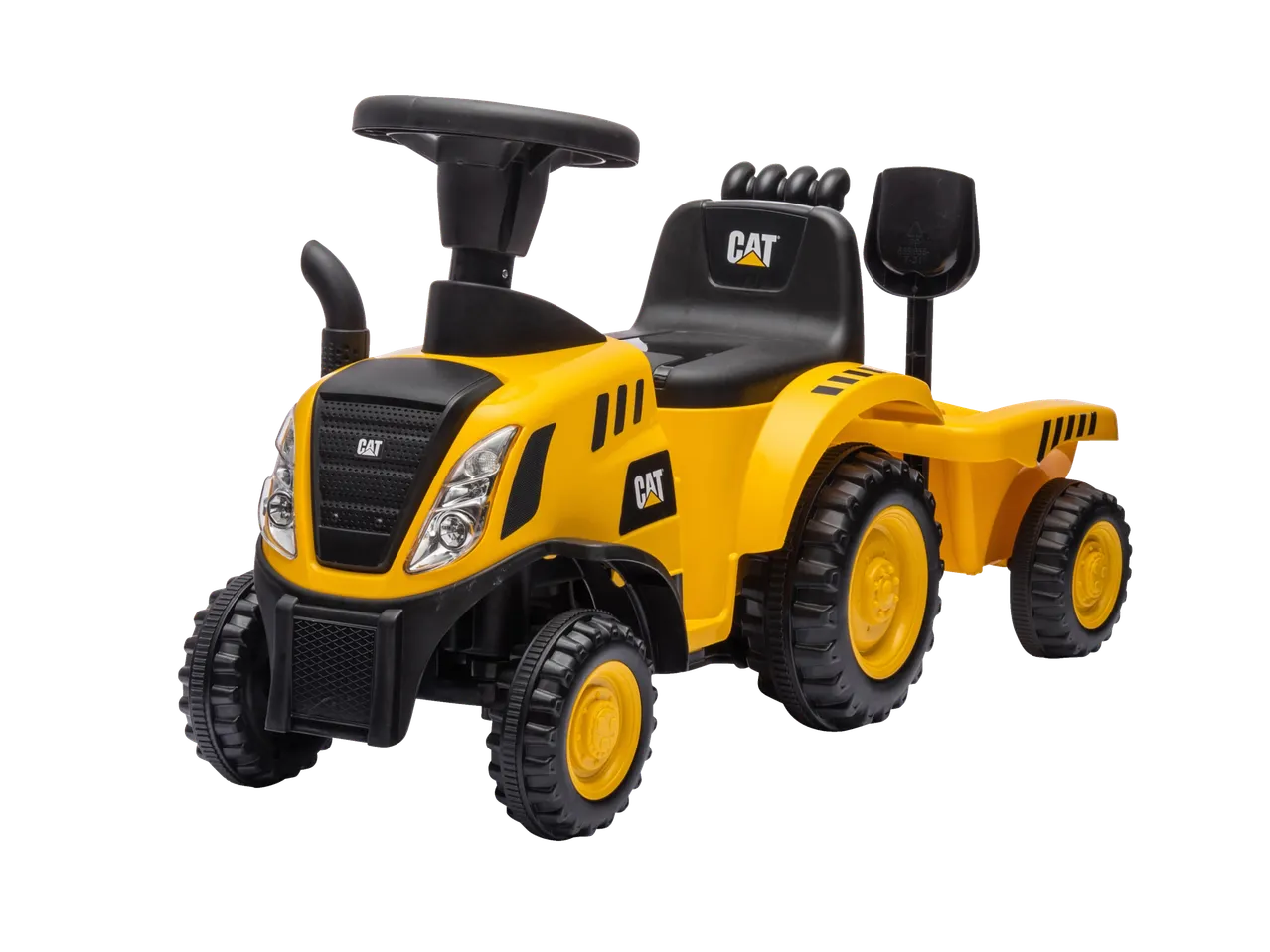Jamara Ride-On Tractor, yellow and black, with CAT branding