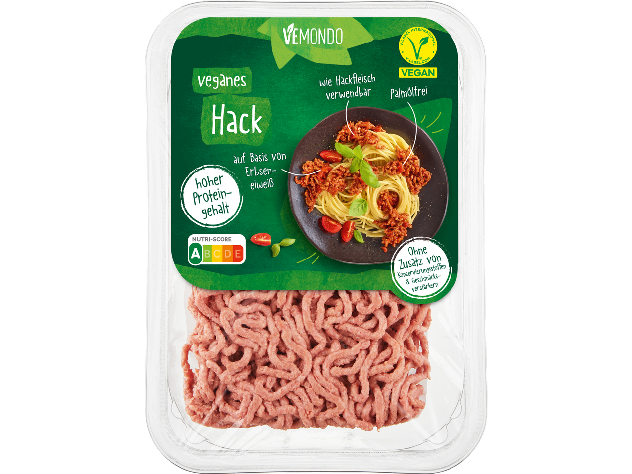 VEMONDO vegane Hack-Alternative aus Erbsenprotein, mit Nutri-Score A