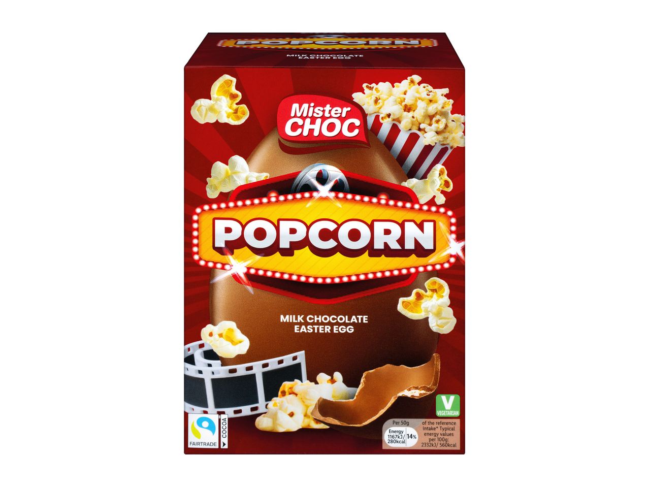 Go to full screen view: Mister Choc Popcorn Inclusion Egg - Image 1