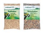 To poser Erdtmanns fuglefoder: en med energiblanding og en med vildtfugleblanding.