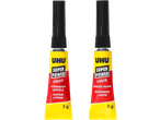 Dve tube Uhu Super Power Liquid lepka, svaka 3g, sa višejezičnim etiketama.