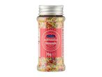 Jar of Belbake multi-coloured strands for baking.
