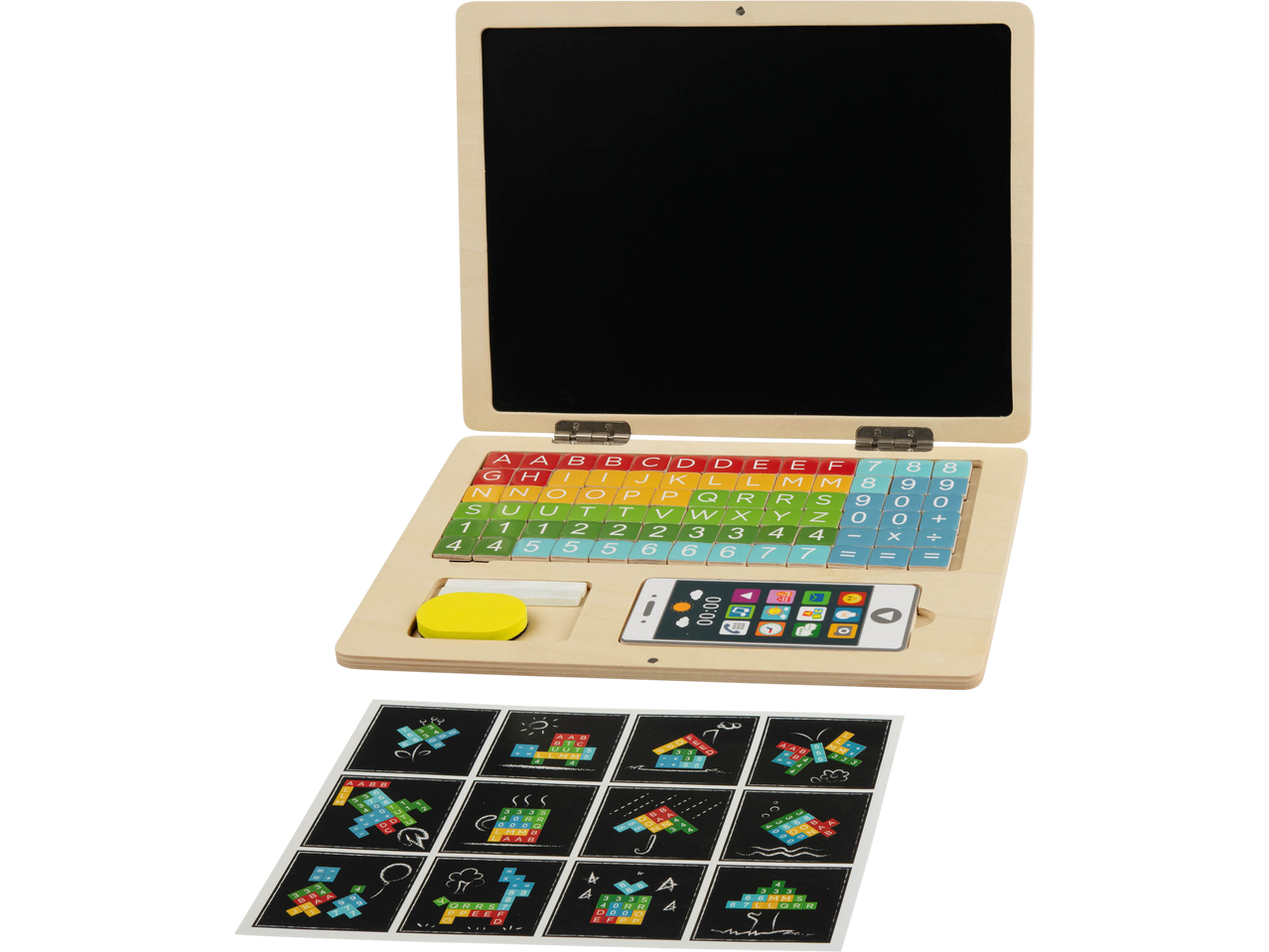 Calendario magnetico o computer in legno per bambini