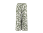 Calças culotte femininas ESMARA com padrão de folhas verdes.