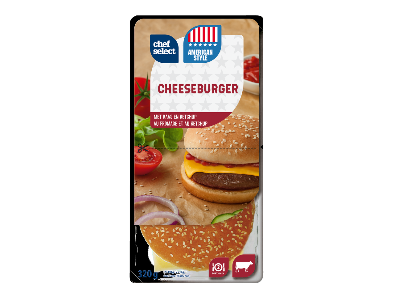 Chef Select Cheeseburger American Style avec fromage et ketchup
