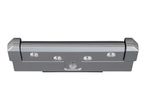 Silver LED light bar with four lights and a motion sensor.