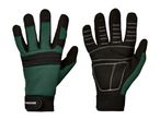 PARKSIDE green and black work gloves, front and back view