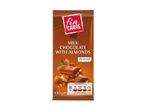Fin Carré milk chocolate with almonds: Fairtrade bar.