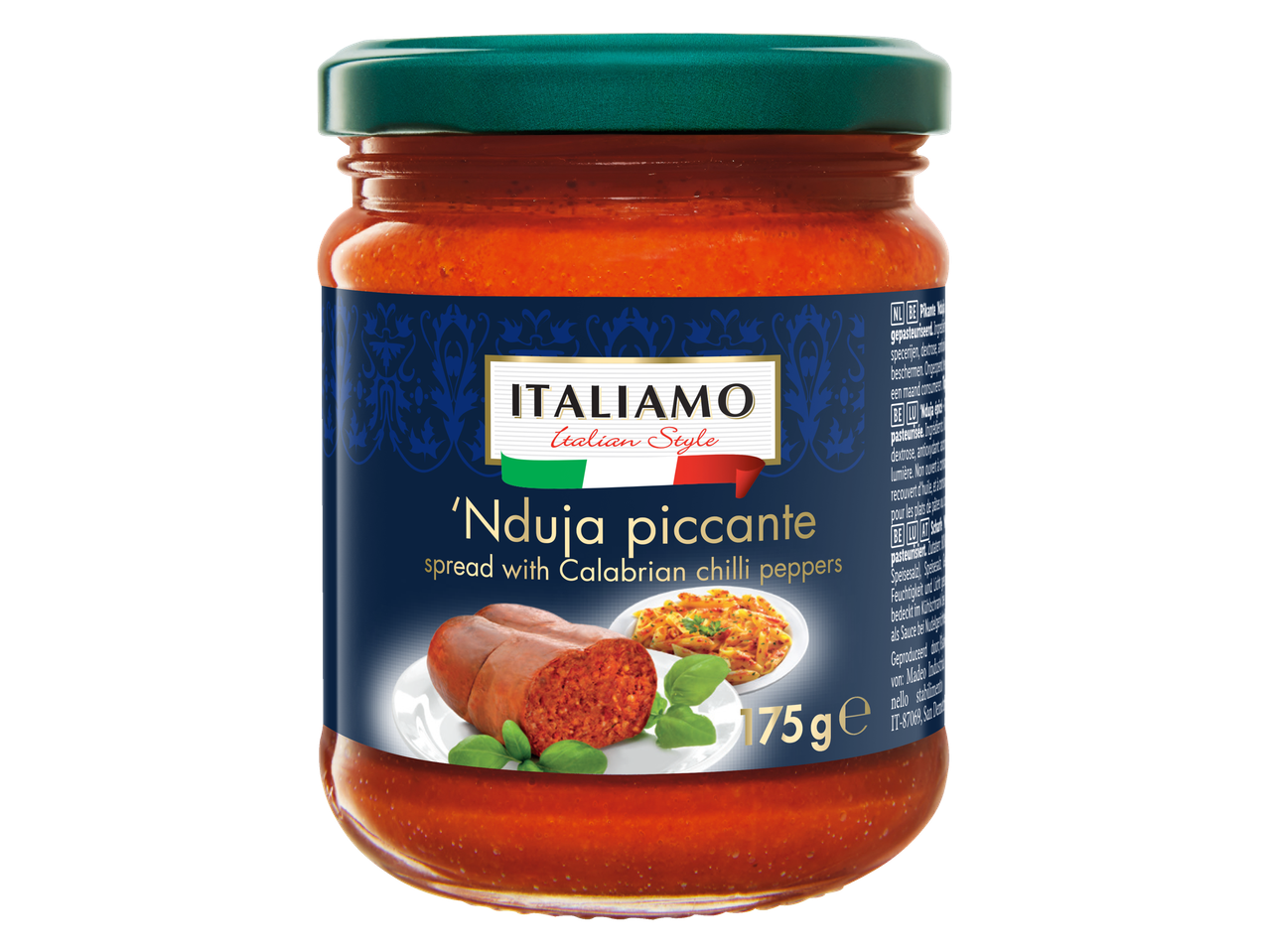 Italiano 'Nduja piccante: pikante pasta met Calabrese chilipepers.