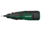 PARKSIDE® 12V Cordless Precision Drill Grinder PFBS 12 C7 with a grinding bit.