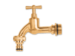 Goldener Wasserhahn mit 1/2-Zoll-Anschluss und Schlauchkupplung