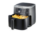 Fritadeira de ar SilverCrest com batatas fritas, display digital mostrando 180°C