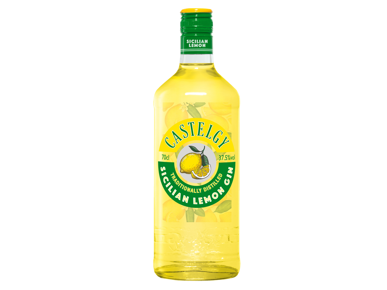 Gin Castely Limão Siciliano, garrafa de 70cl.