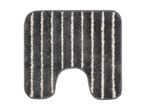 Grey toilet mat with white stripes