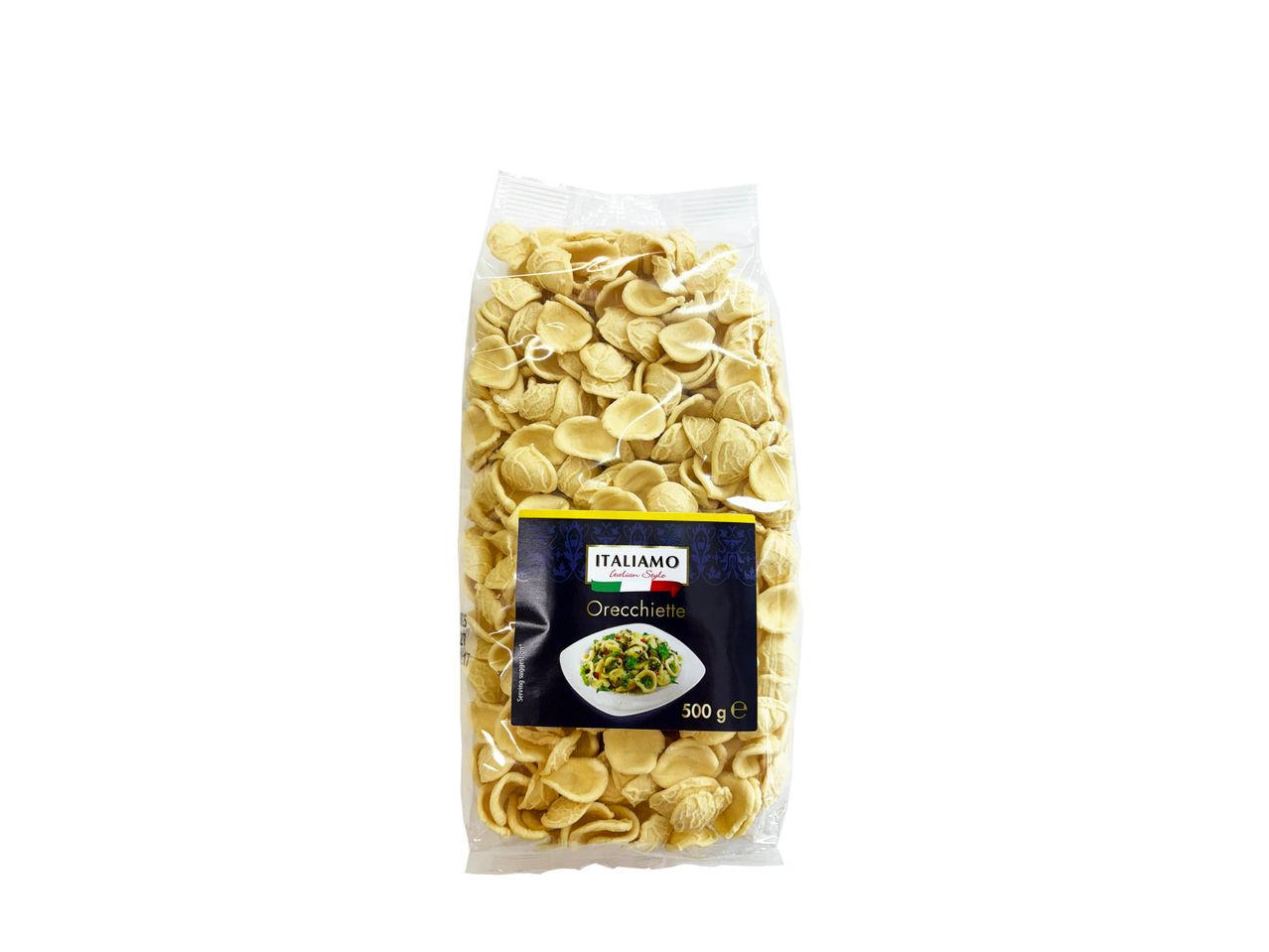 Un paquet de 500g de pâtes Orecchiette Italimo.