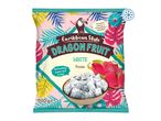 Frozen Caribbean Style White Dragon Fruit in a bag, 500g, with tropical leaf design.
