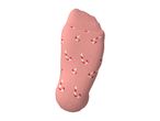 Pink sock with a festive candy cane pattern