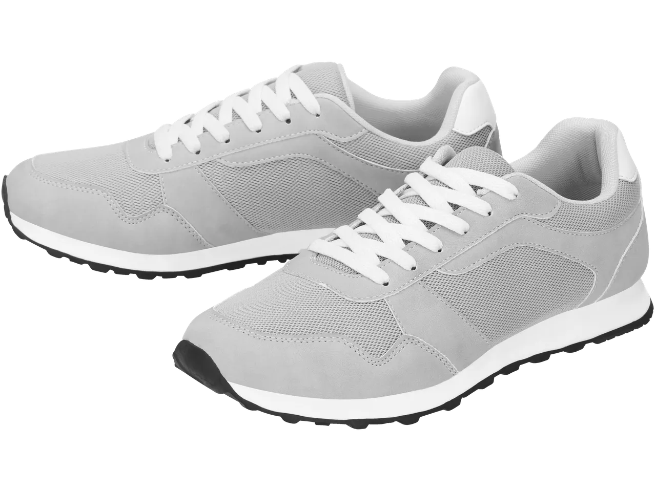 esmara® Men's Trainers in light grey with white laces and soles