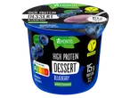 VEMONDO High Protein Bosbessen plantaardig dessert, 15g eiwit per pot, 200g.