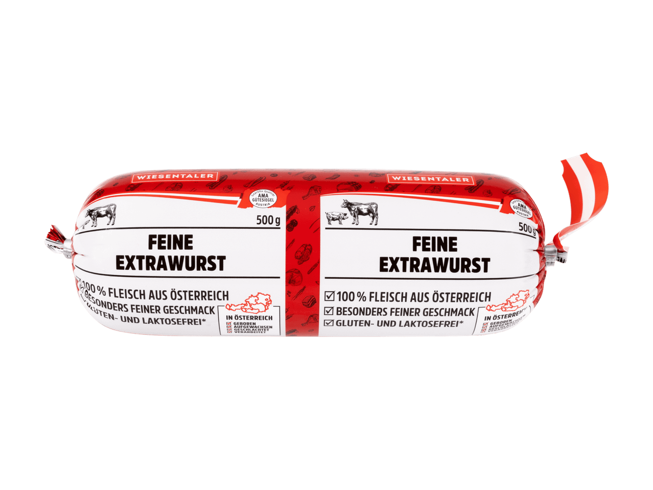 Feine Extrawurst, 100% Fleisch aus Österreich, gluten- und laktosefrei, 500g