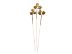 Decorative stems with artificial gold pine cones.