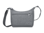 Graue Umhängetasche mit Reißverschluss und verstellbarem Riemen