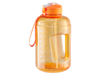 Orange CRIVIT vattenflaska med sugrör, handtag och motiverande tidsmarkeringar.