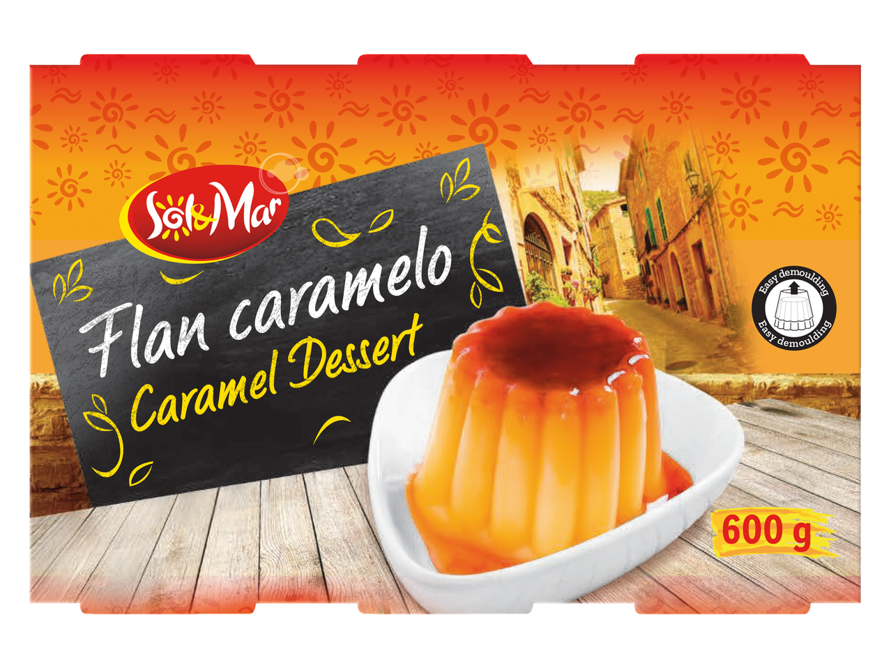 Sol&Mar Flan caramelo, een 600g karameldessert, makkelijk te ontvormen.