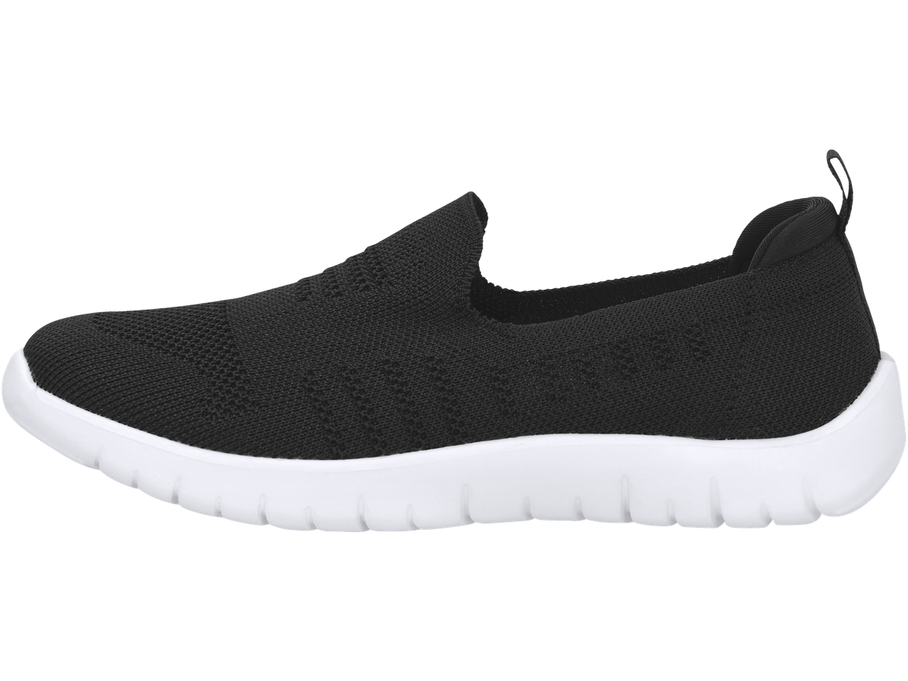 Γυναικεία μαύρα slip-on sneakers ESMARA με λευκή σόλα