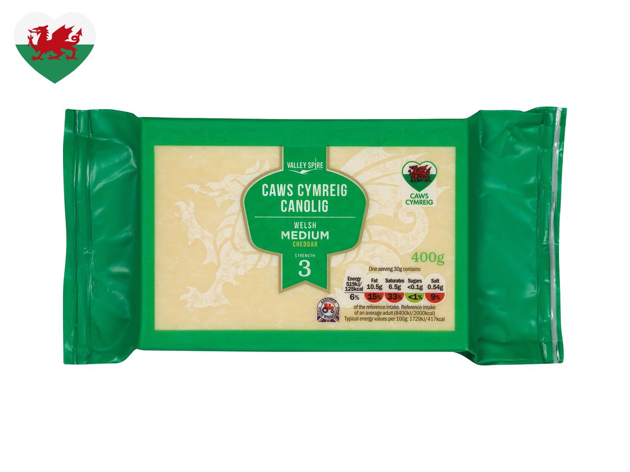 Go to full screen view: Valley Spire Welsh Medium Cheddar - Image 1