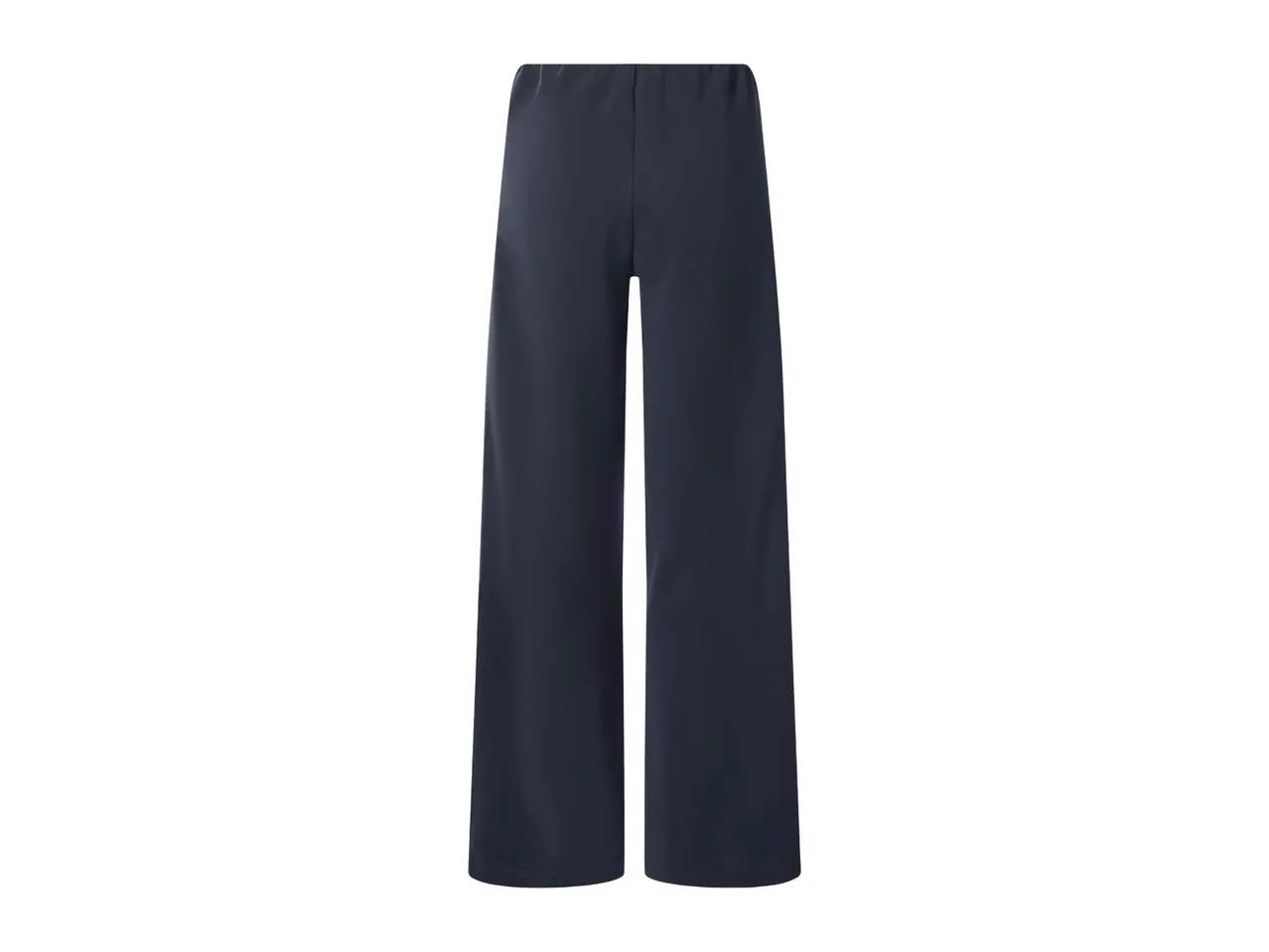 Women's dark blue wide-leg trousers with an elasticated waistband