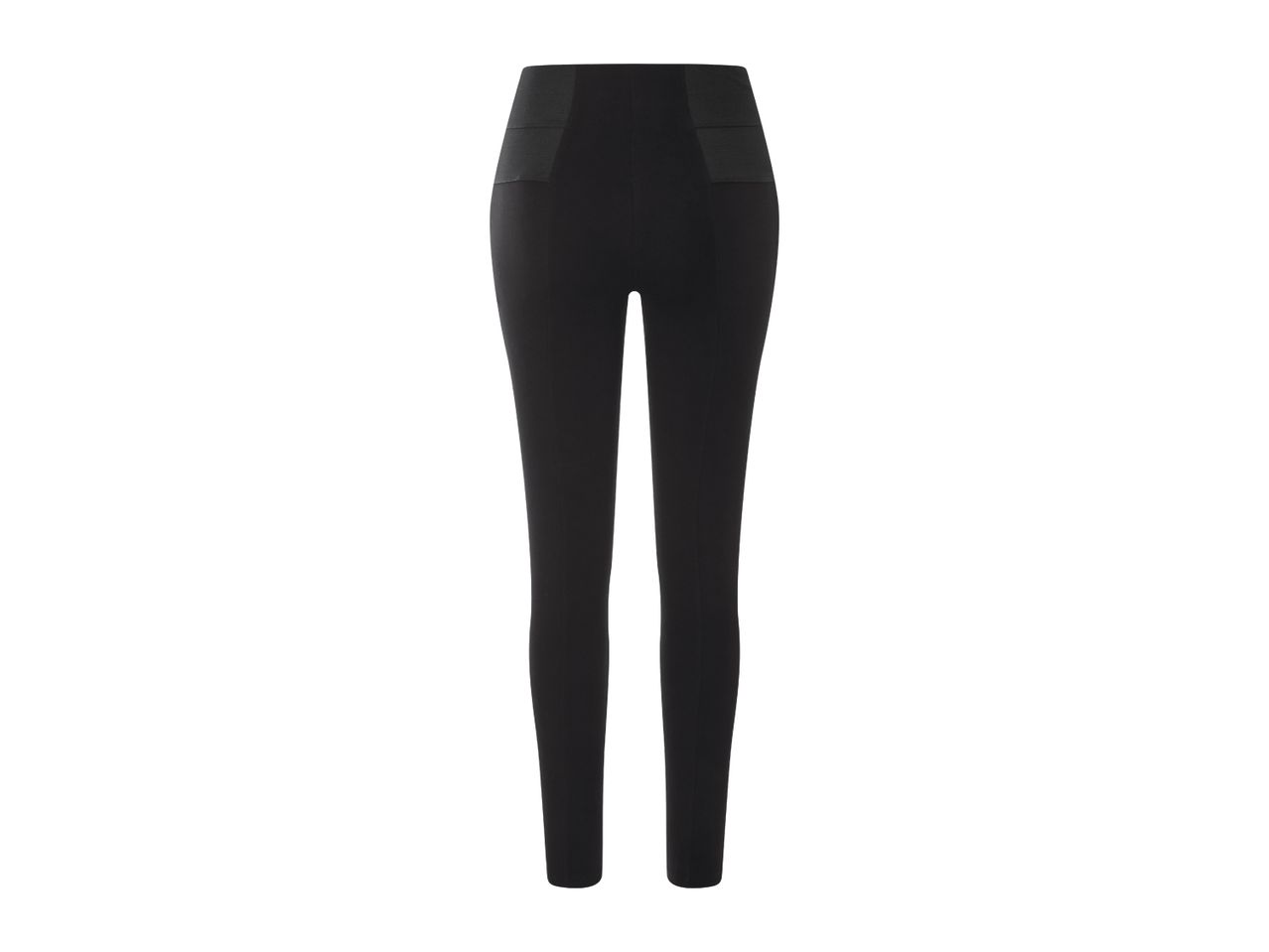 Black high-waisted leggings with a wide elastic waistband