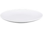 Pequeno prato de porcelana branca.