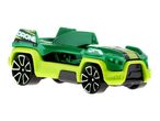 Green toy car with 'DRONE' written on the back, featuring black and lime green accents.