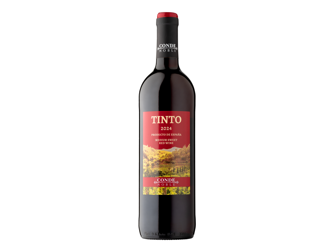 O sticlă de vin roșu demidulce Conde Noble Tinto 2024.