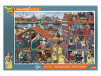 Kleurrijke legpuzzel van 1000 stukjes met een gedetailleerde illustratie over Johannes Vermeer.