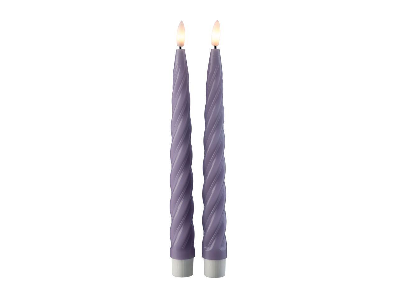 Go to full screen view: Livarno Home LED Real Wax Candles - 2 Pack - Purple - Image 2