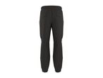 Dark grey cargo pants with an elastic waistband and cuffed ankles, viewed from the back.