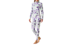 Women's thermal underwear set with purple paint splatter print