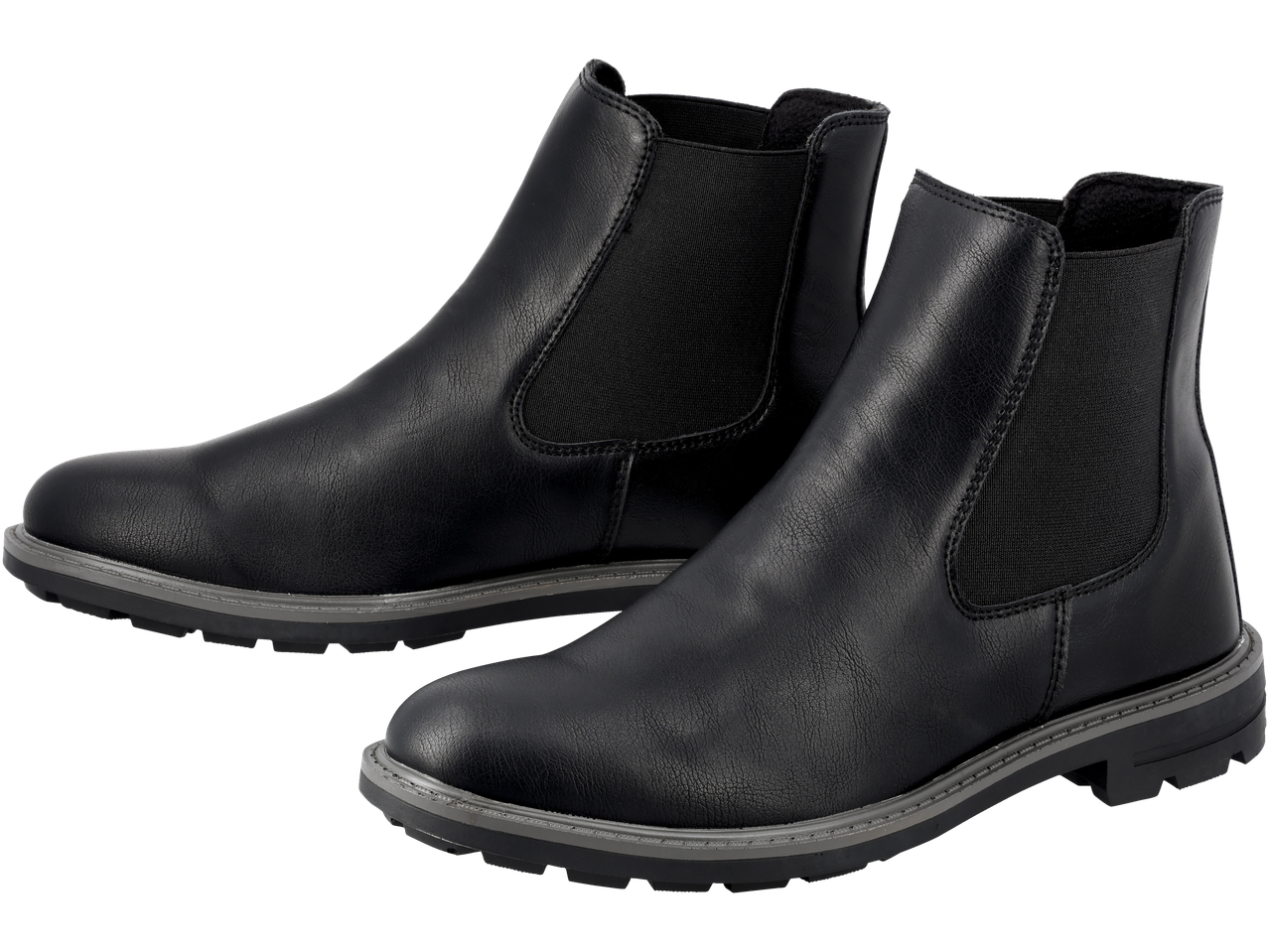 Two black Esmara men's winter boots with elastic side panels