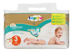 Опаковка пелени за бебета с надпис „Soft Premium Diapers“, размер 3 (6-10 кг), 54 броя.