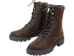 Esmara® ladies' brown lace-up boots with a side zipper and lug soles