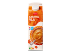 Een pak karamelvla met een Nutri-Score B.