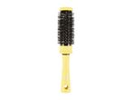 A yellow Cien Beauty round hairbrush with black bristles.