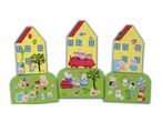 Peppa Pig felt play set with houses and characters.