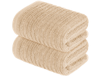 Two beige, soft, high-quality towels.