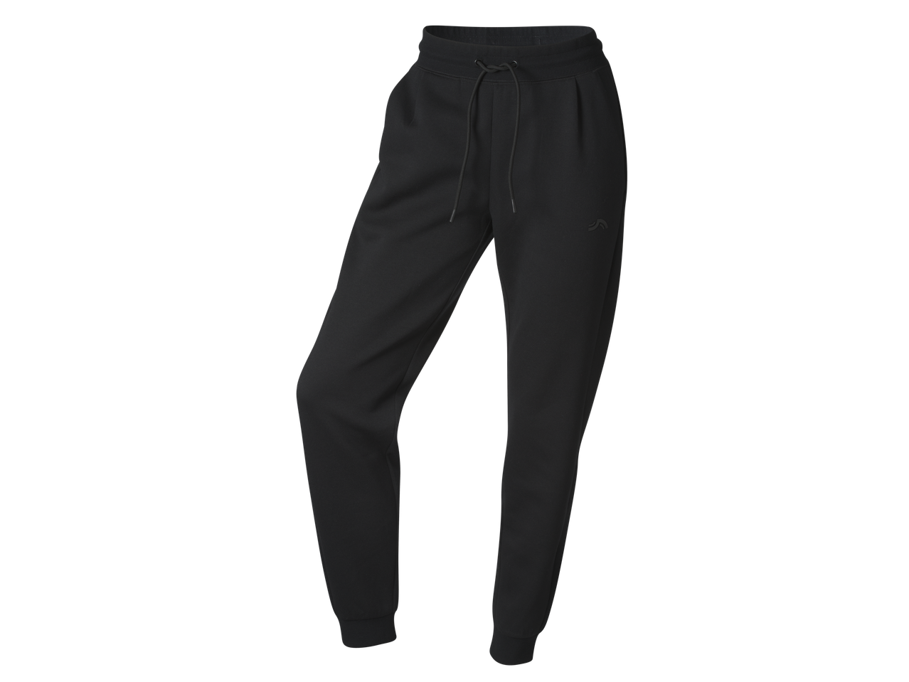 Дамски черен спортен панталон Crivit с връзки на талията.