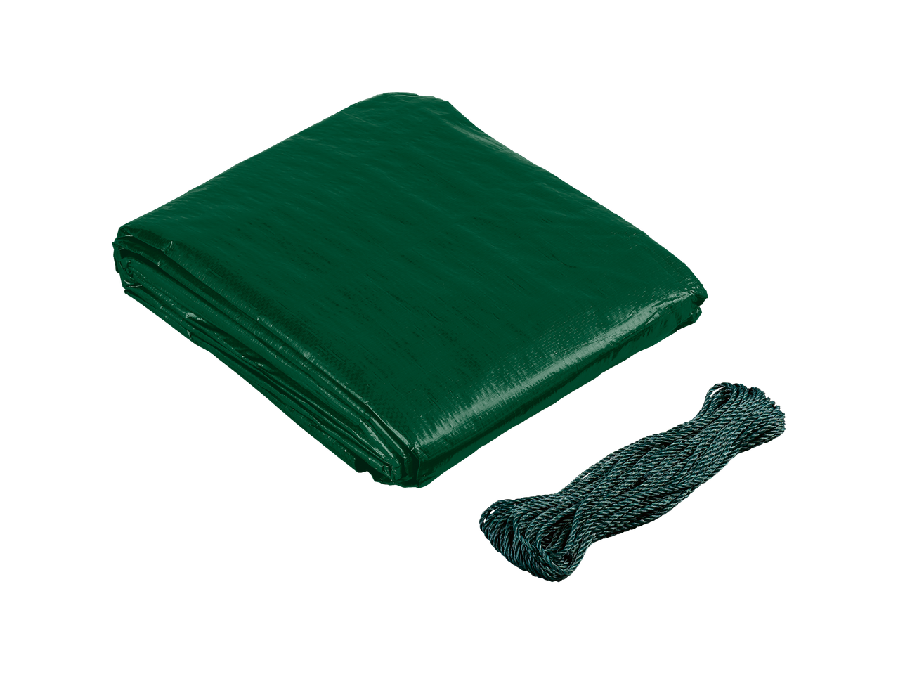 PARKSIDE® Tarpaulin Assortment: green folded tarp and coiled rope