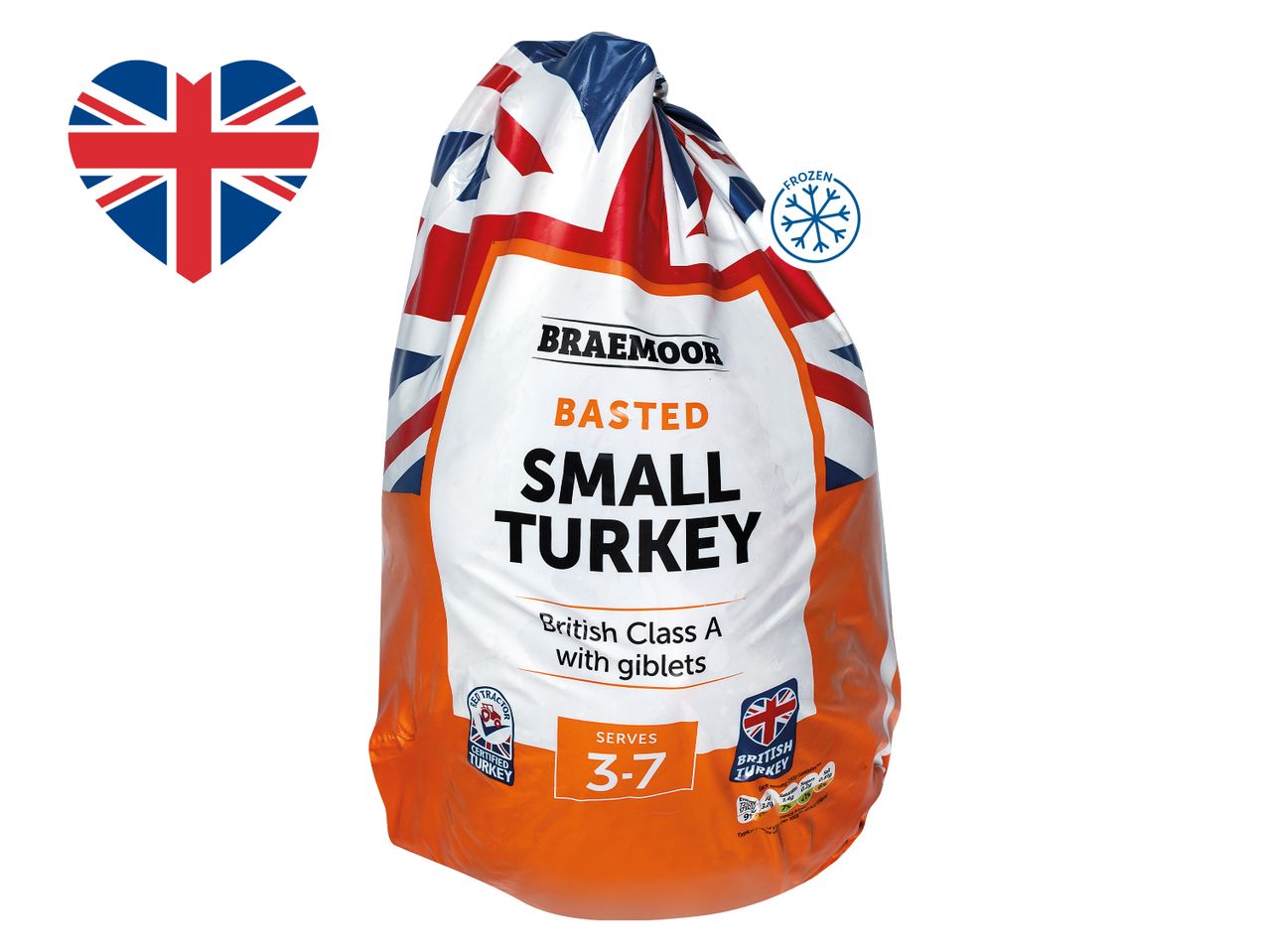 Braemoor Basted Small British Turkey, frozen, serving 3-7 people.