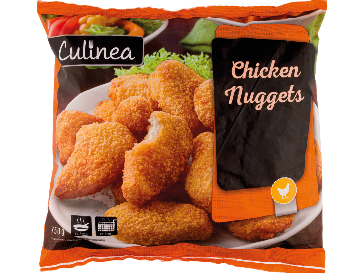Culinea kycklingnuggets i fryspåse.
